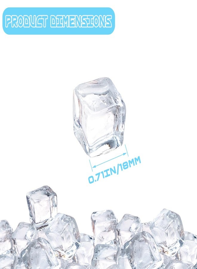 Aifong 100 Pcs Fake Ice Cube 0.7'' Acrylic Ice Cube, Reusable Ice Cubes Vase Fillers for Centerpieces (White) - Image 2